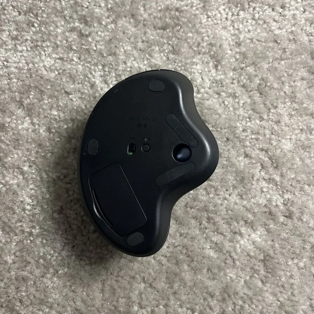 Logitech Ergo M575S Wireless Trackball Mouse Black Tested Working - No USB